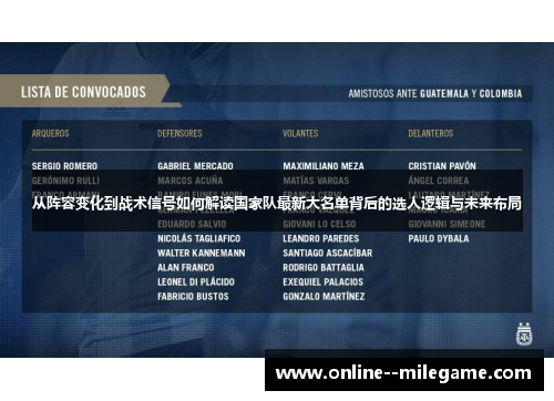 从阵容变化到战术信号如何解读国家队最新大名单背后的选人逻辑与未来布局